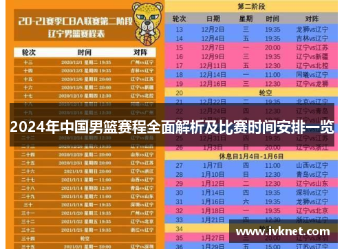 2024年中国男篮赛程全面解析及比赛时间安排一览